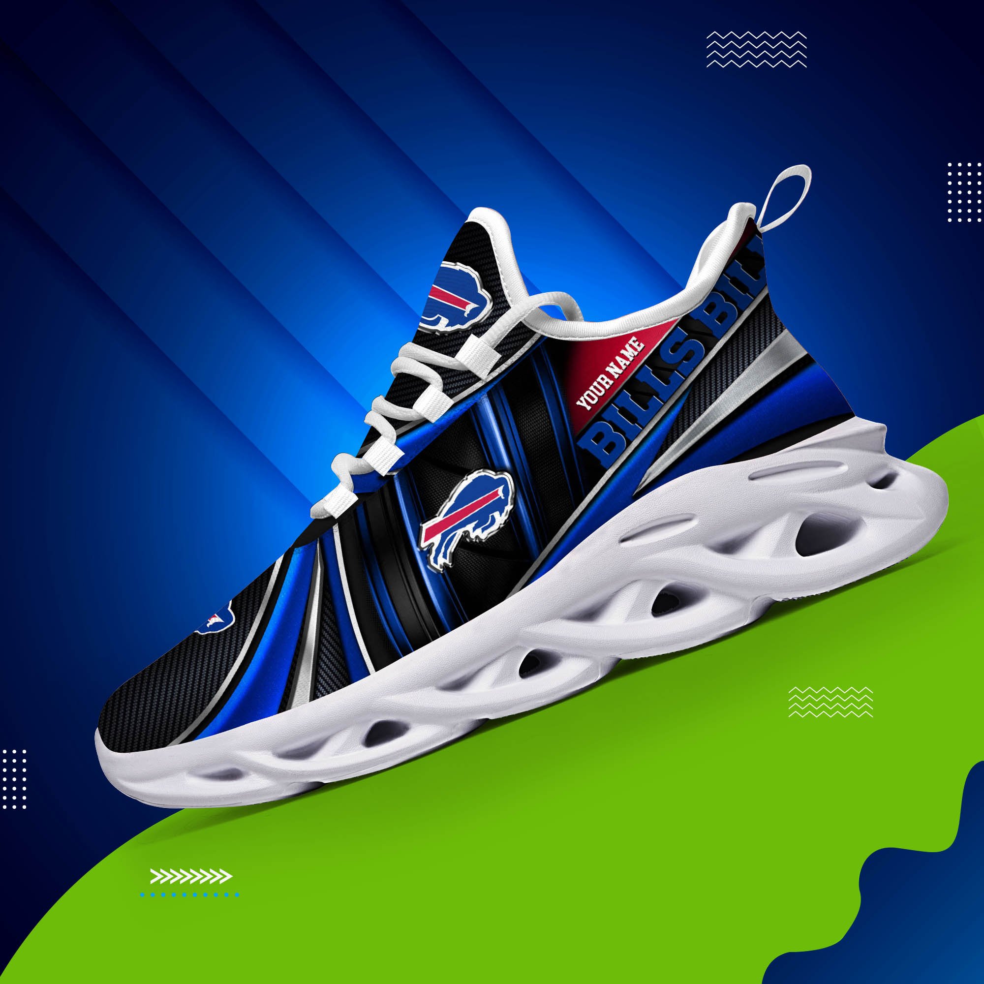 Buffalo Bills White C Sneakers 2025 Version Personalized Your Name, Sport Team Sneakers, Sport Gifts PH892