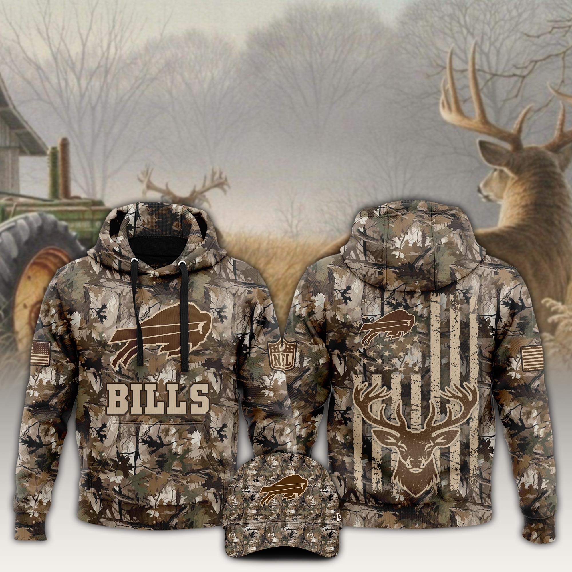 Buffalo Bills x Hunting  Hoodie  s V4 