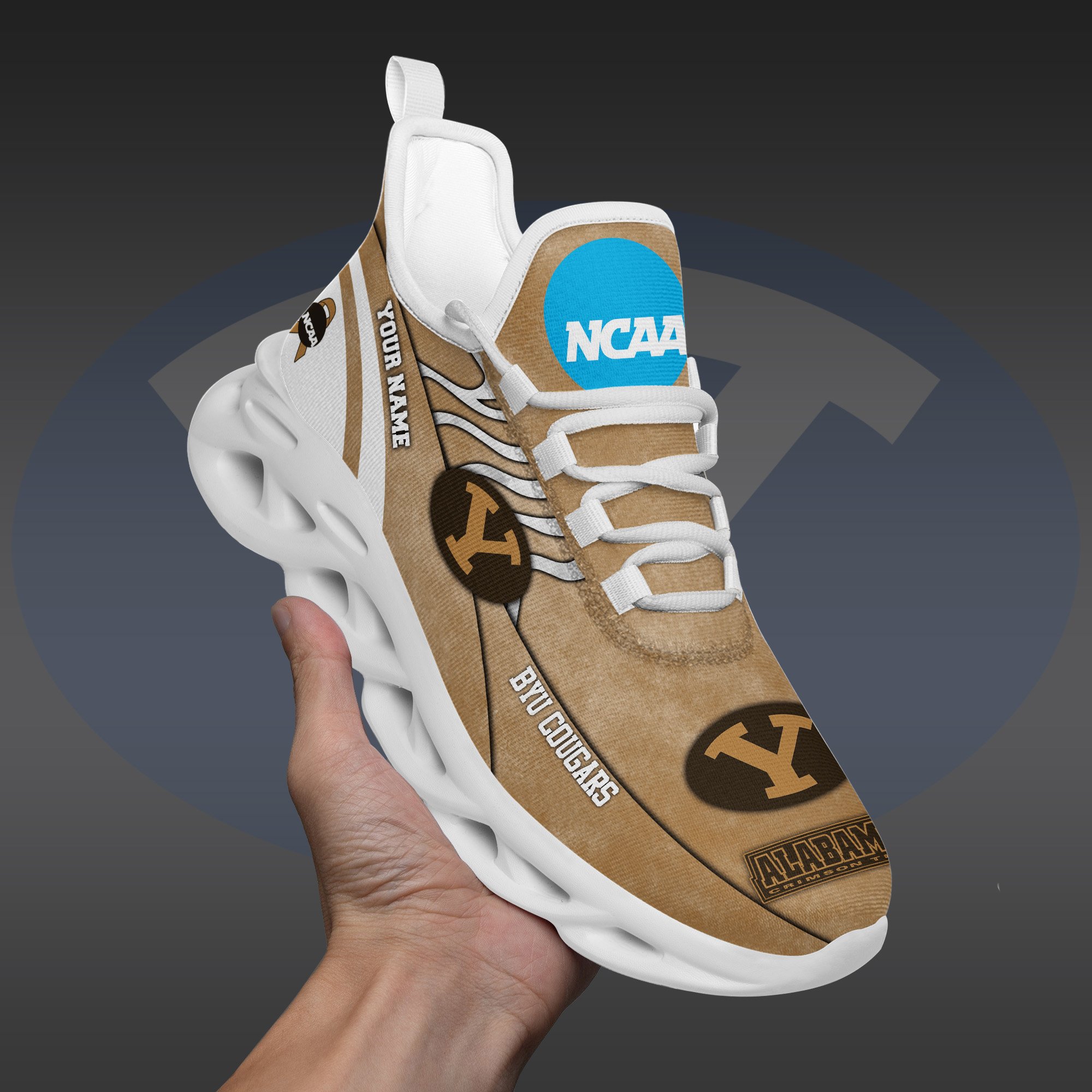 BYU Cougars Black Max Soul Shoes 2025 Versions Custom Your Name And Number 312