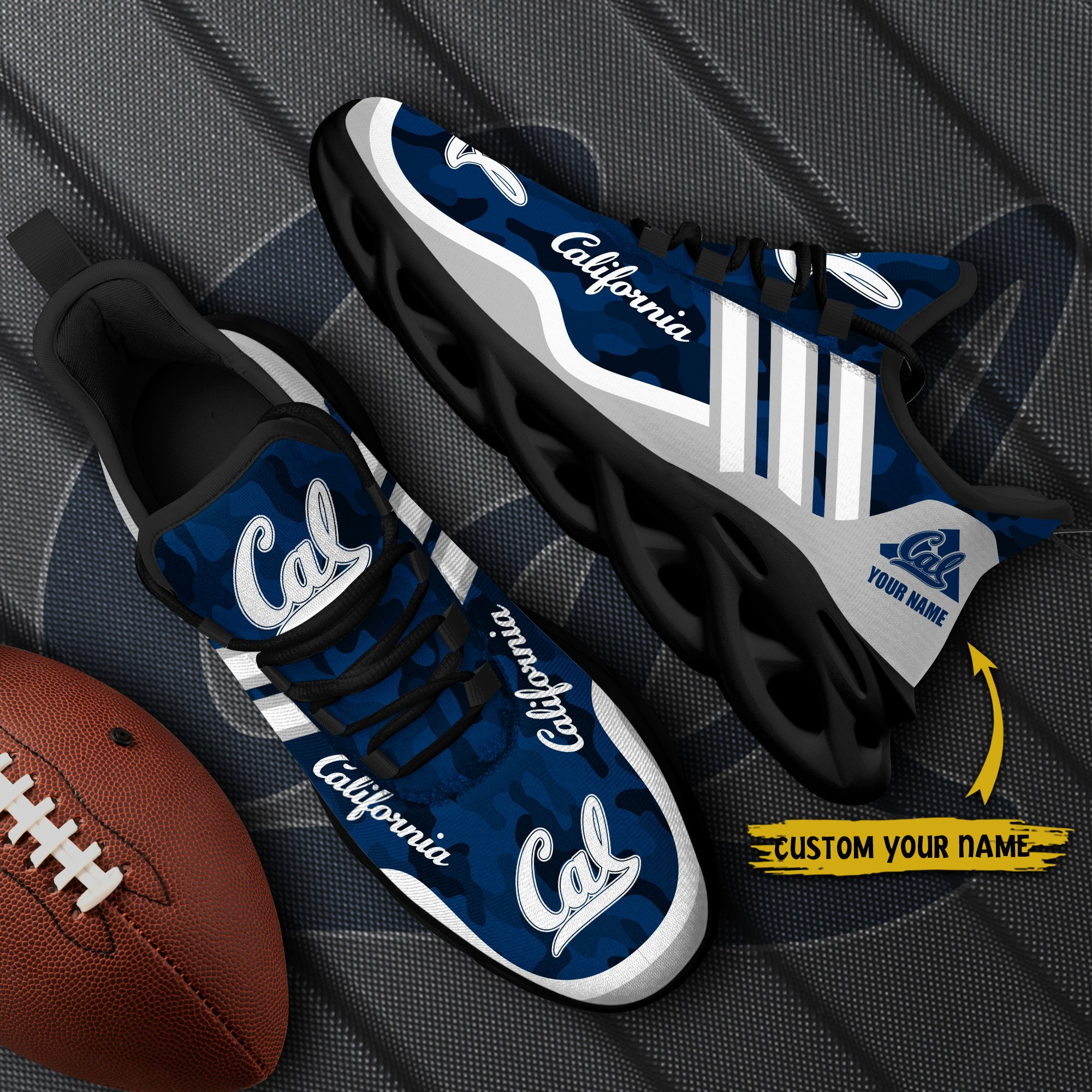 California Golden Bears Black Max Soul Shoes 2025 Versions Custom Name 466