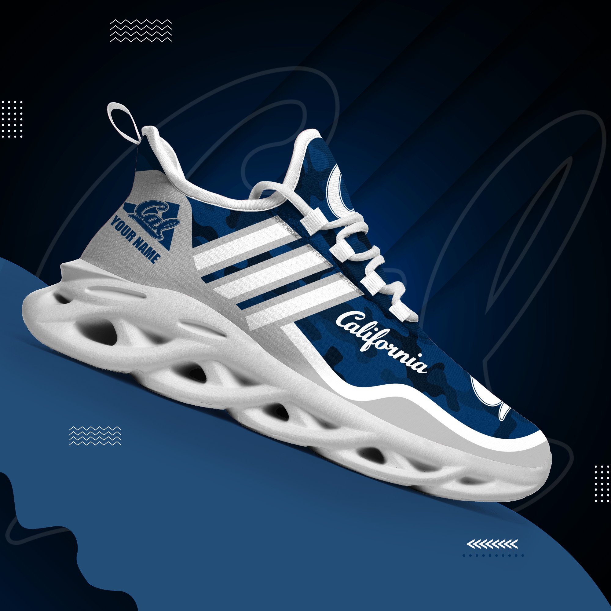 California Golden Bears Black Max Soul Shoes 2025 Versions Custom Name 466