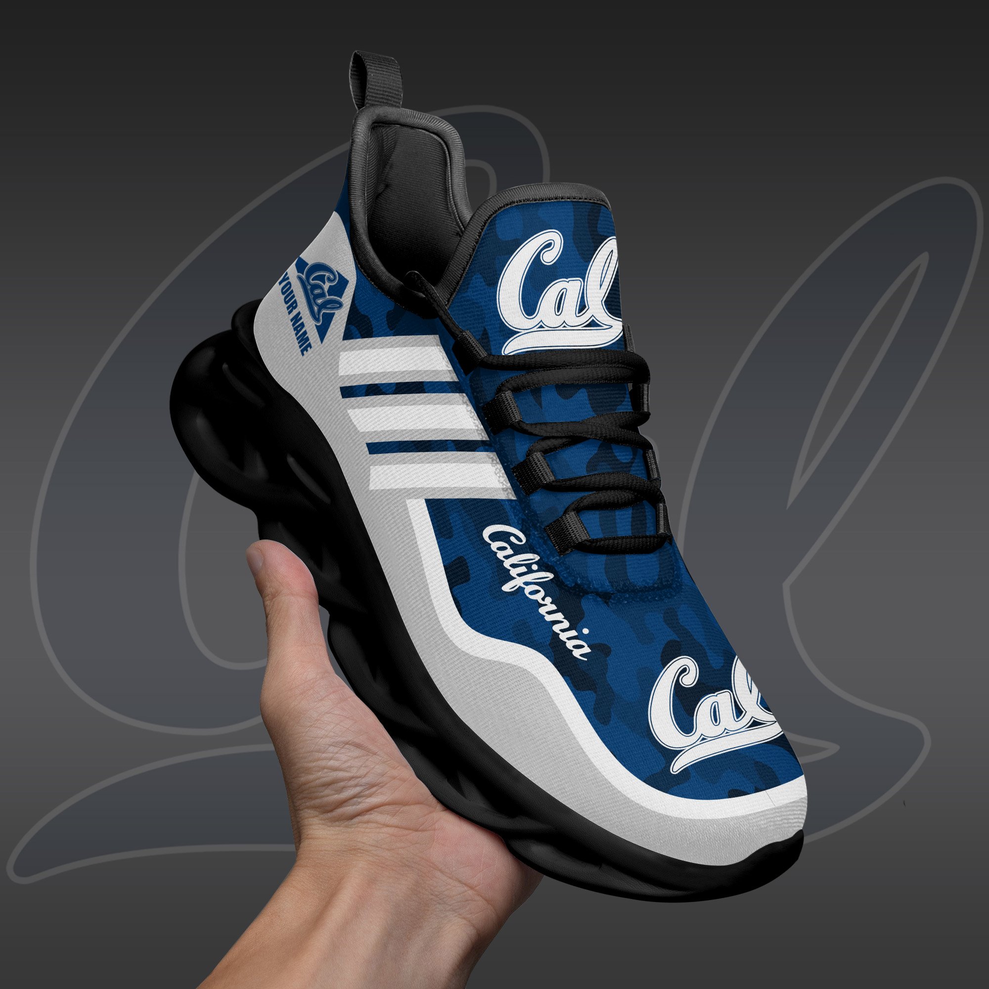 California Golden Bears Black Max Soul Shoes 2025 Versions Custom Name 466