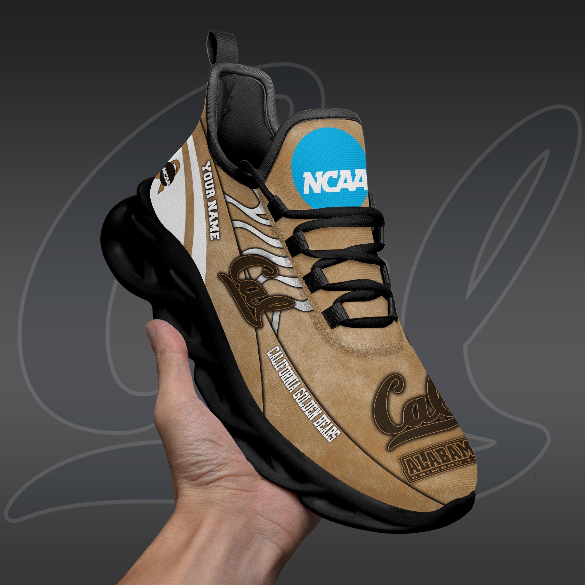 California Golden Bears Black Max Soul Shoes 2025 Versions Custom Your Name And Number 312