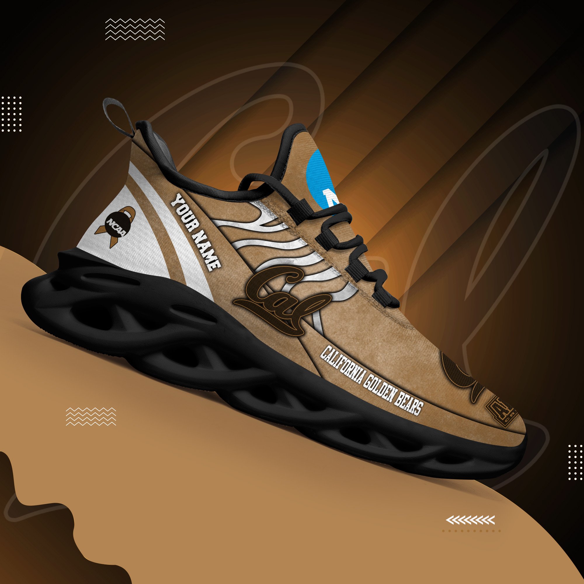 California Golden Bears Black Max Soul Shoes 2025 Versions Custom Your Name And Number 312