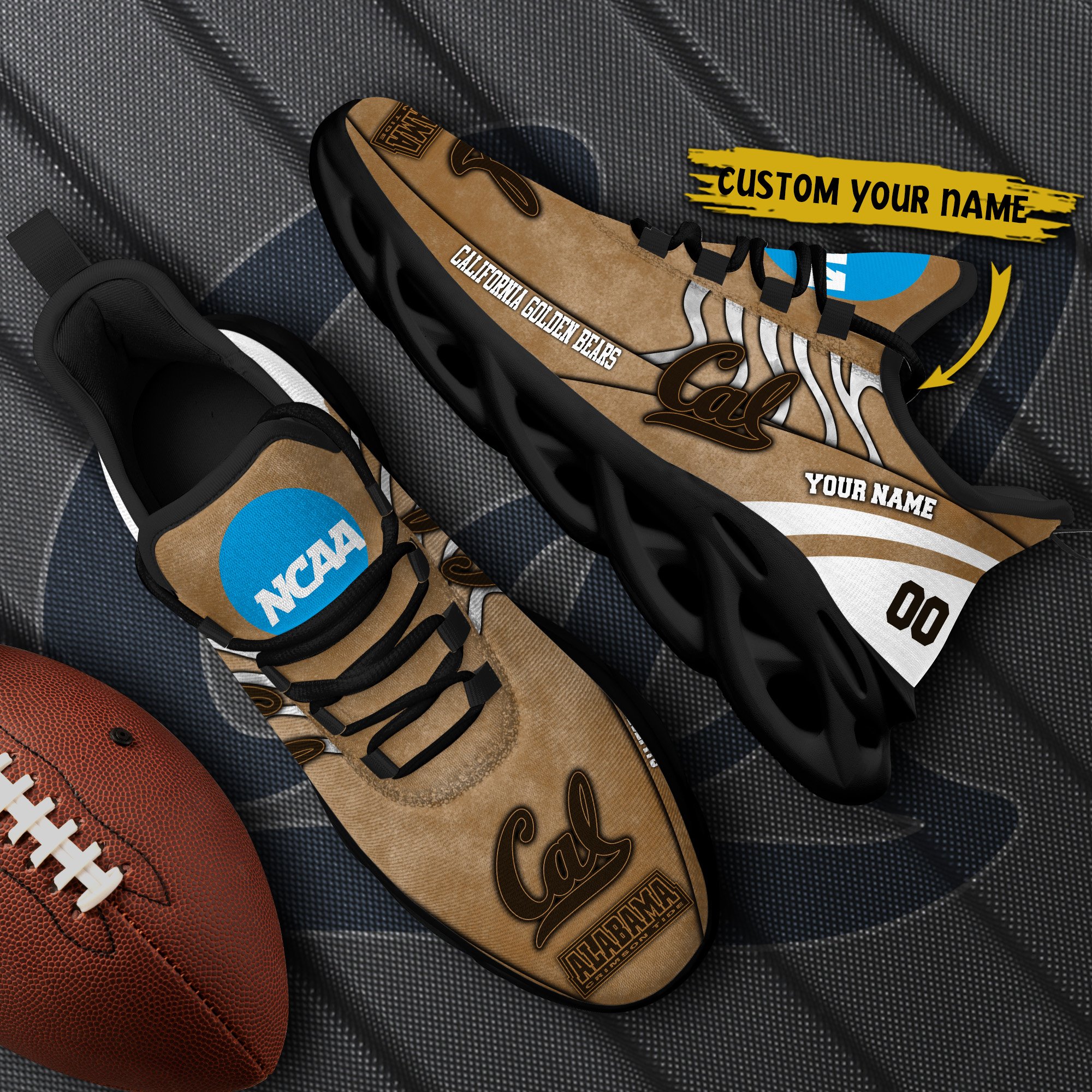 California Golden Bears Black Max Soul Shoes 2025 Versions Custom Your Name And Number 312