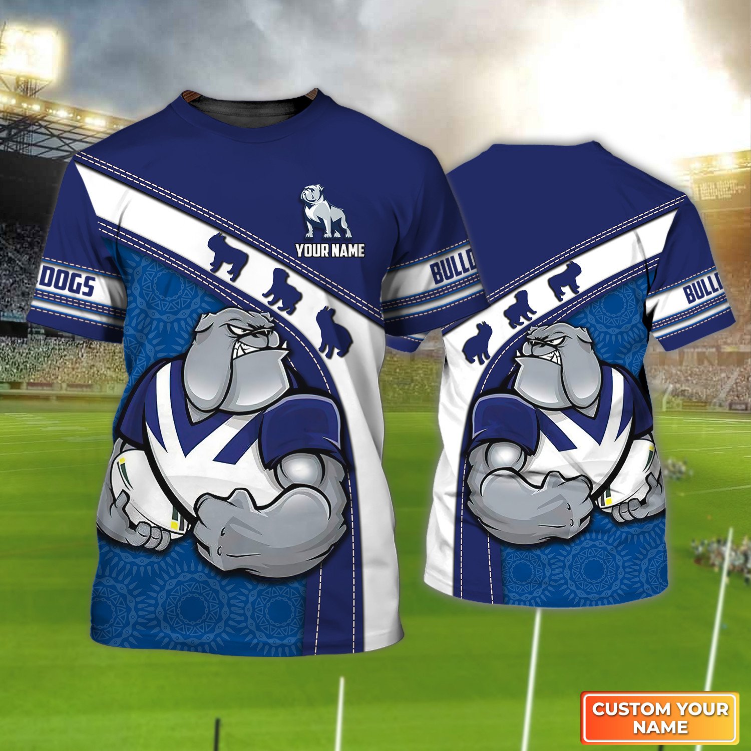 CanterburyBankstown Bulldogs Personalized Name 3D Tshirt Gift For   Fan Tad 02 