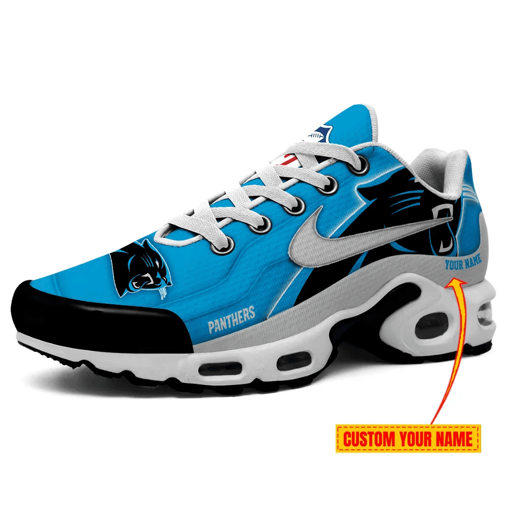 Carolina Panthers Personalized Name Team Mix Colors V1 TN Air Max Shoes Air Cushion Sneakers