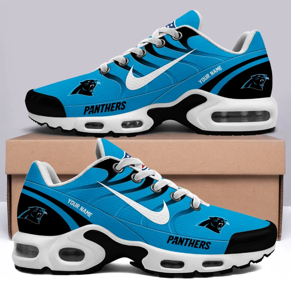 Carolina Panthers Personalized Name Team Mix Colors V3 TN Air Max Shoes Air Cushion Sneakers