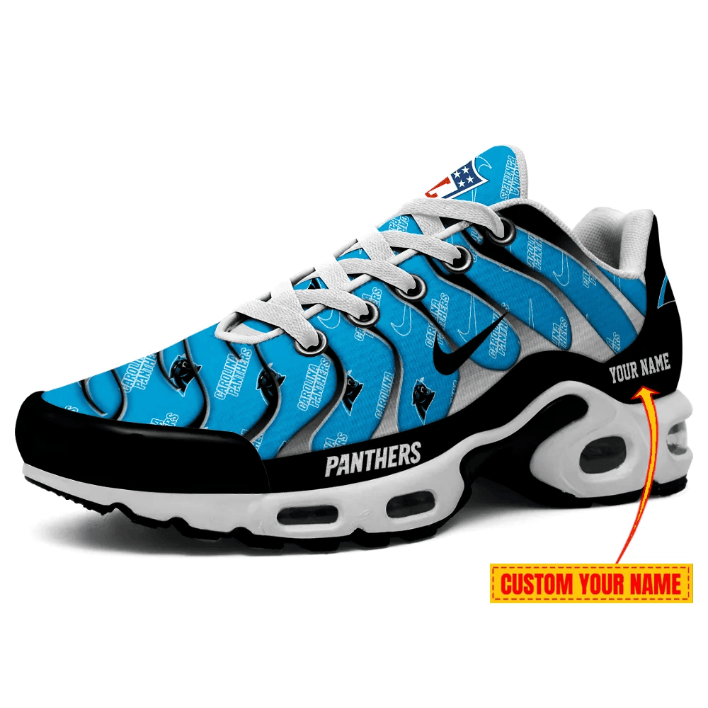 Carolina Panthers Personalized Name Team Mix Colors V5 TN Air Max Shoes Air Cushion Sneakers