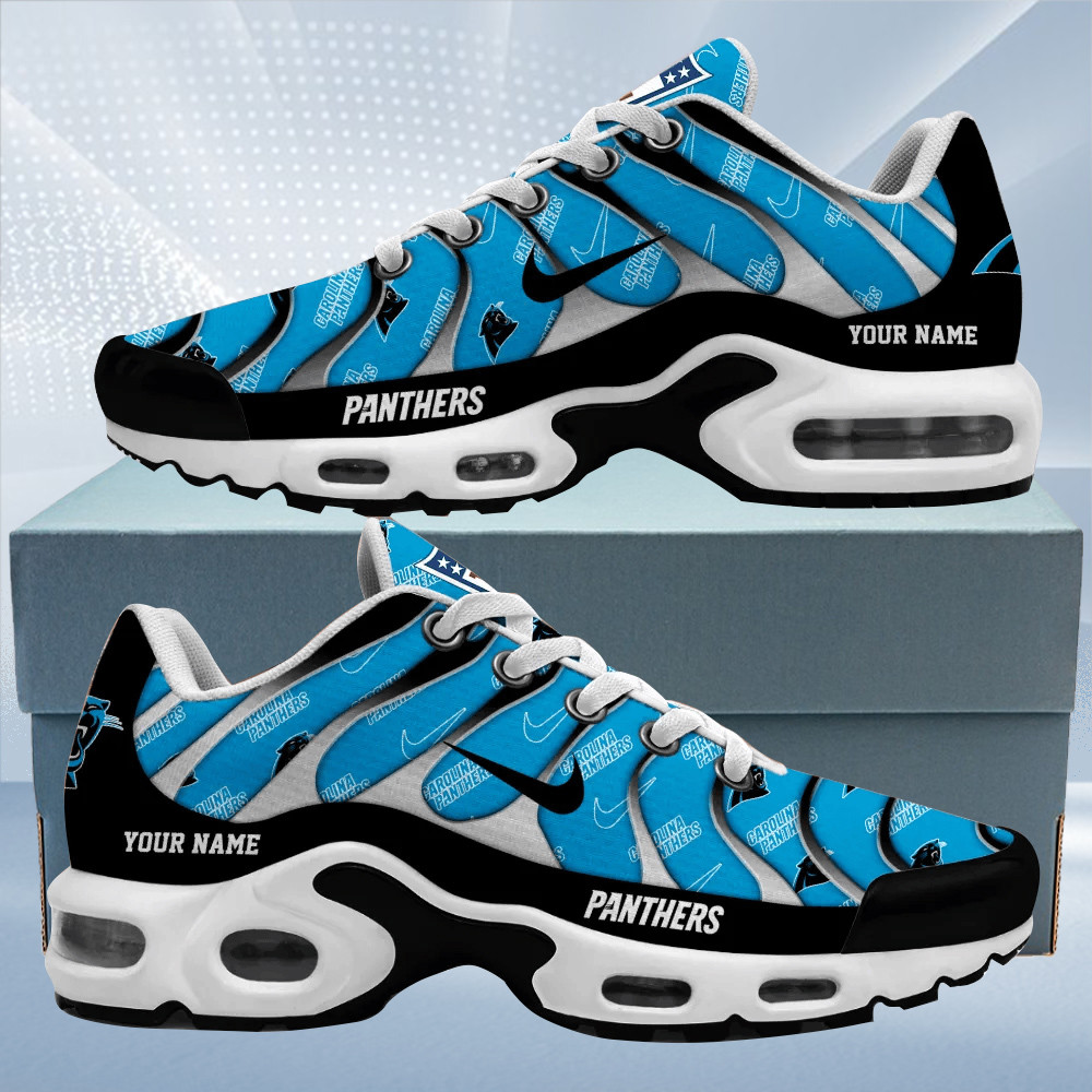 Carolina Panthers Personalized Name Team Mix Colors V5 TN Air Max Shoes Air Cushion Sneakers