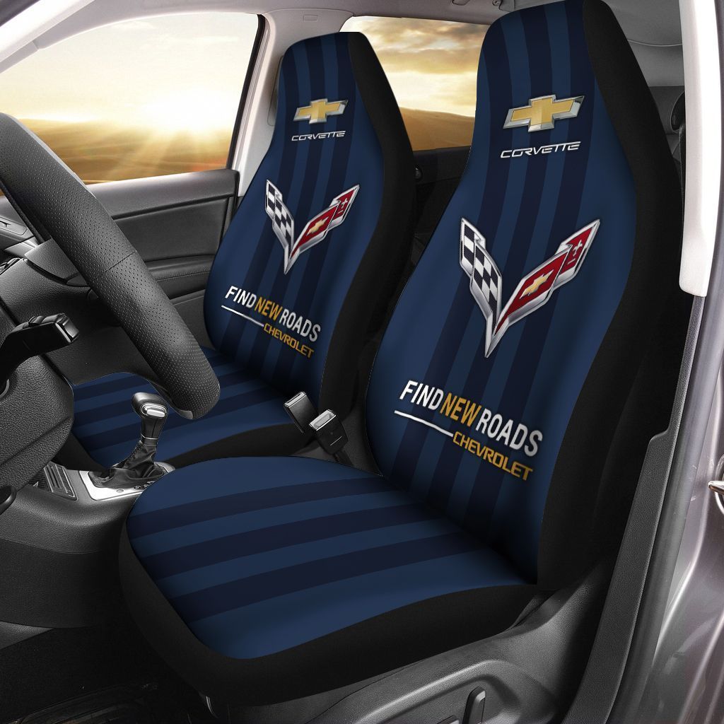Chevrolet Corvette- Nct Car Seat Cover (Set Of 2) Ver 3 (Blue) 