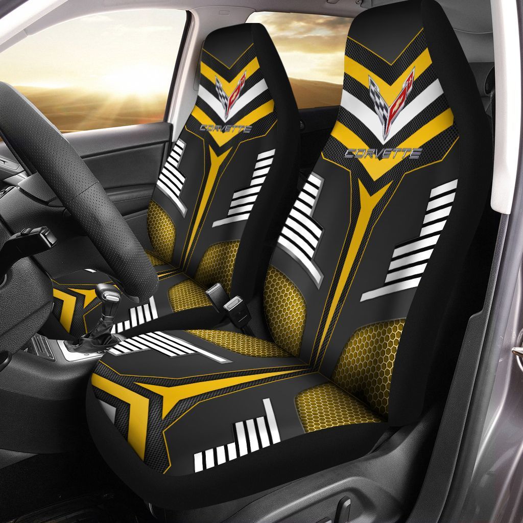 Chevrolet Corvette Nct-Ha Car Seat Cover (Set Of 2) Ver 9 (Yellow)