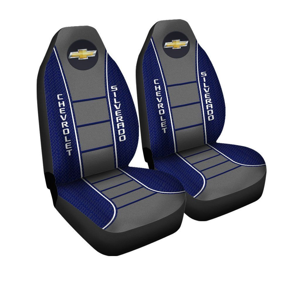 Chevrolet Silverado Car Seat Cover (Set of 2) Ver 1 (Blue)