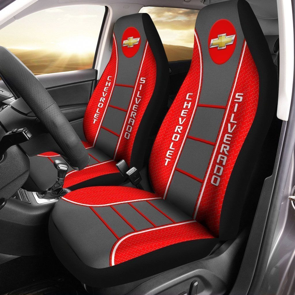 Chevrolet Silverado  Car Seat Cover (Set of 2) Ver 1 (Red) 