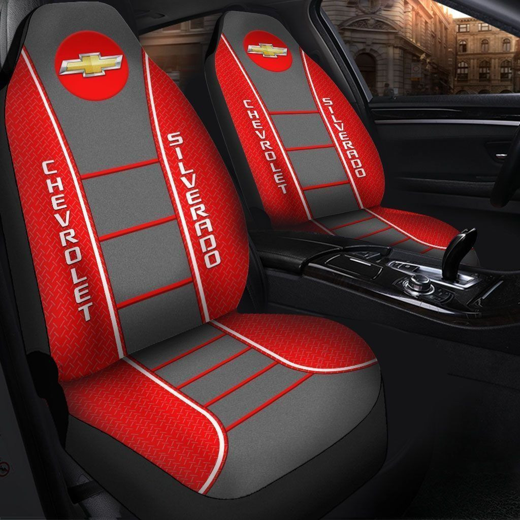 Chevrolet Silverado Car Seat Cover (Set of 2) Ver 1 (Red)