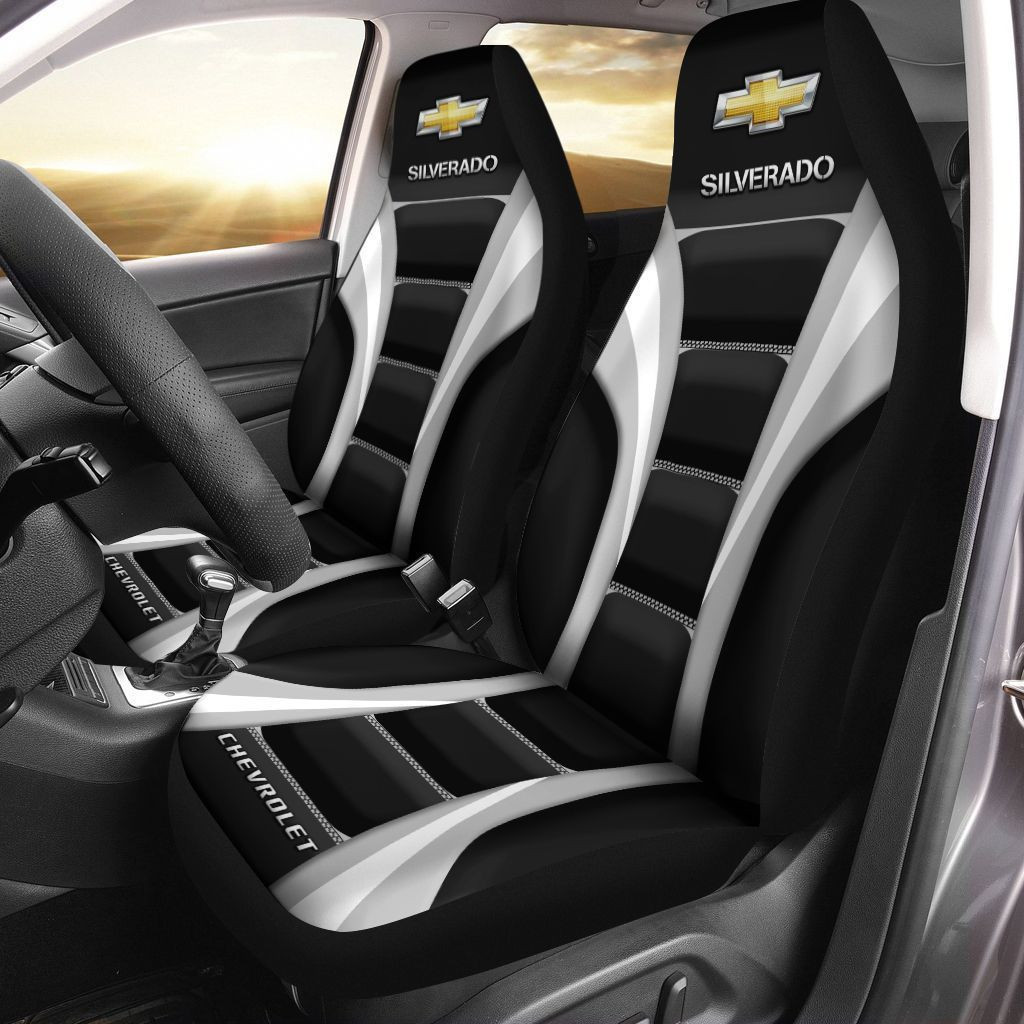 Chevrolet Silverado  Car Seat Cover (Set of 2) Ver1 (Grey) 
