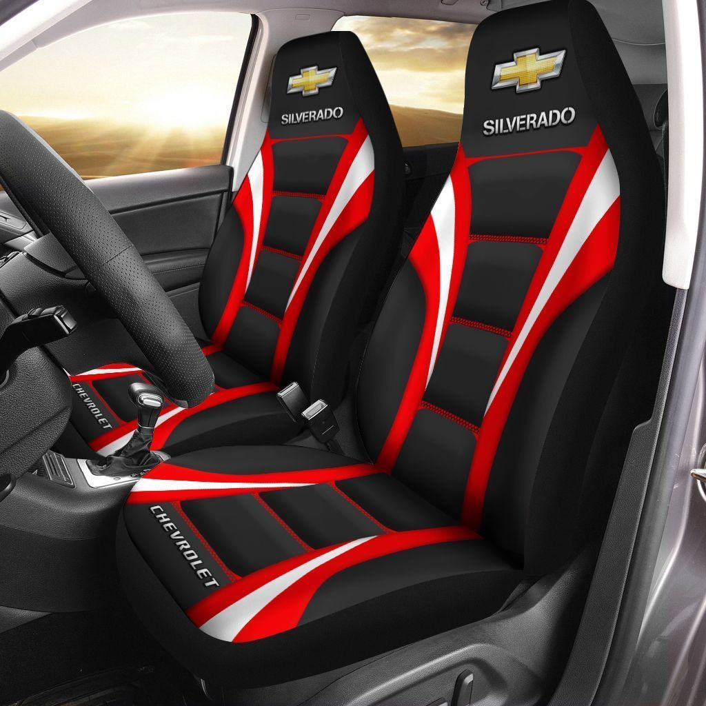 Chevrolet Silverado  Car Seat Cover (Set of 2) Ver1 (Red) 