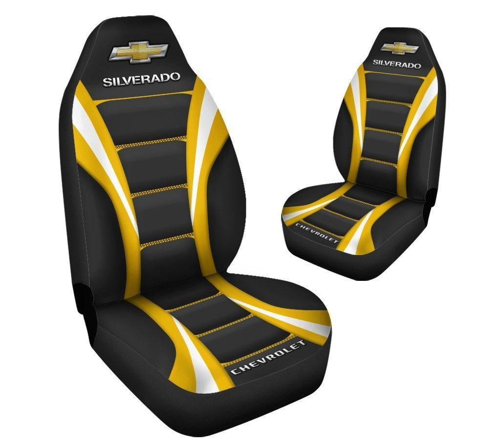Chevrolet Silverado Car Seat Cover (Set of 2) Ver1 (Yellow)