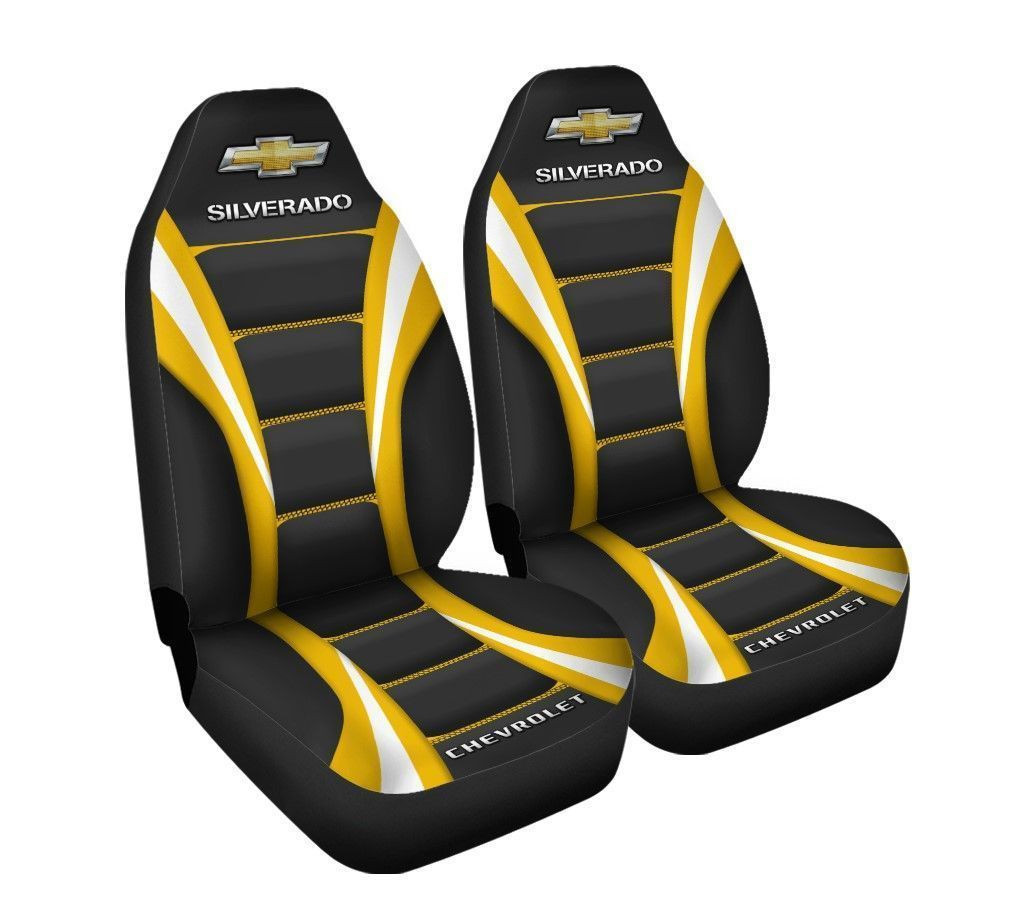 Chevrolet Silverado Car Seat Cover (Set of 2) Ver1 (Yellow)