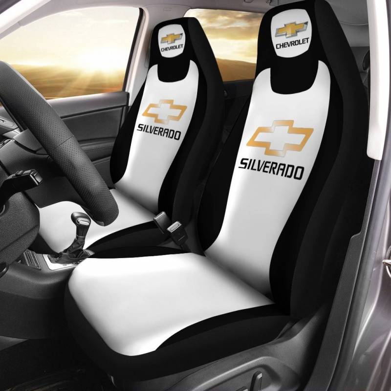 Chevrolet Silverado- LPH Car Seat Cover (Set of 2) Ver1 (White) 