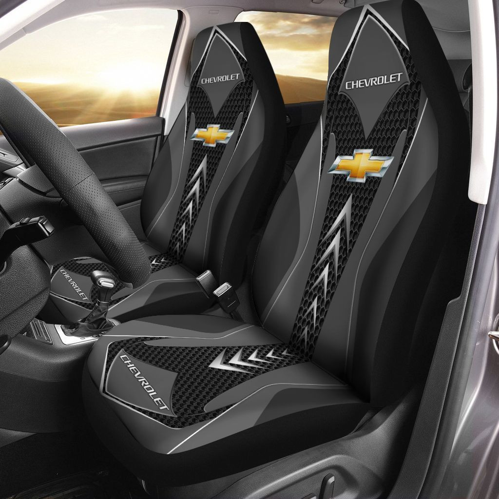 Chevrolet tll Car Seat Cover (Set of 2) Ver 3 (Black) 