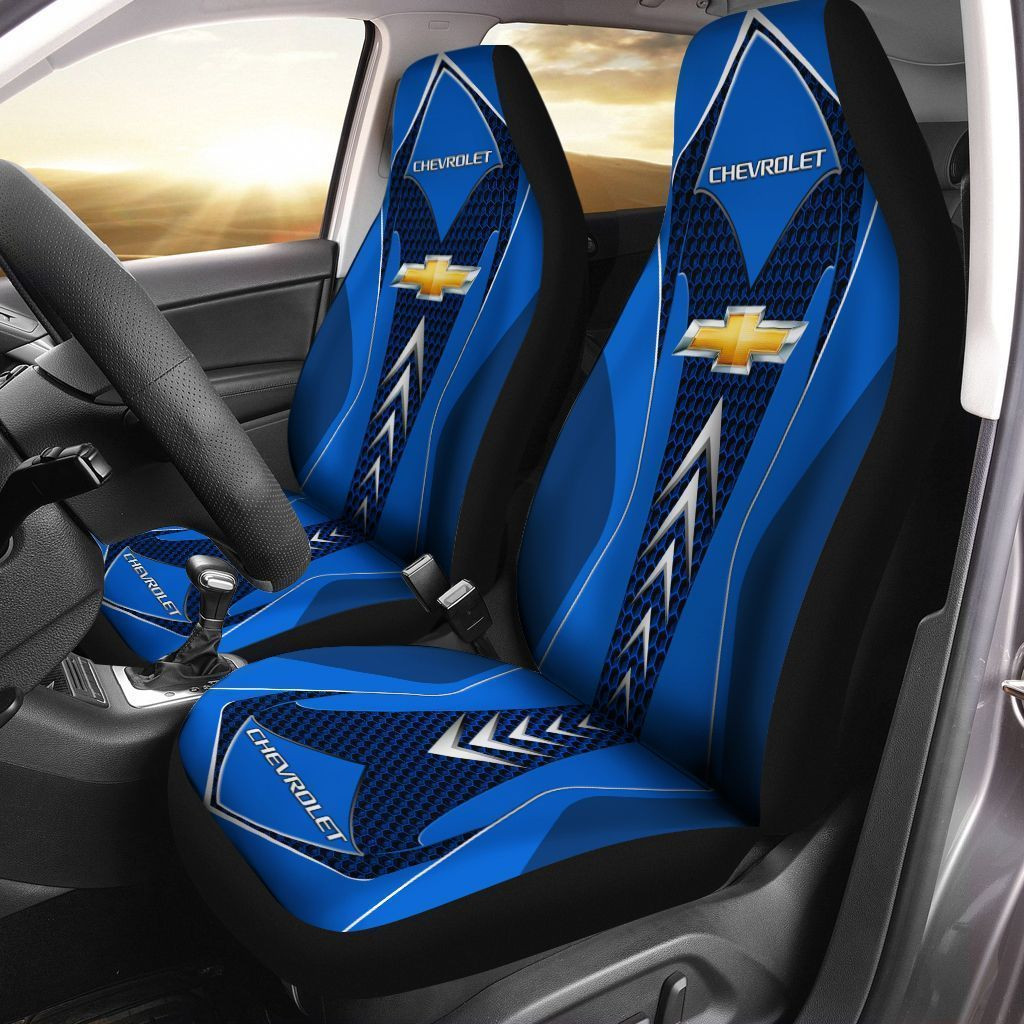 Chevrolet tll Car Seat Cover (Set of 2) Ver 3 (Blue) 