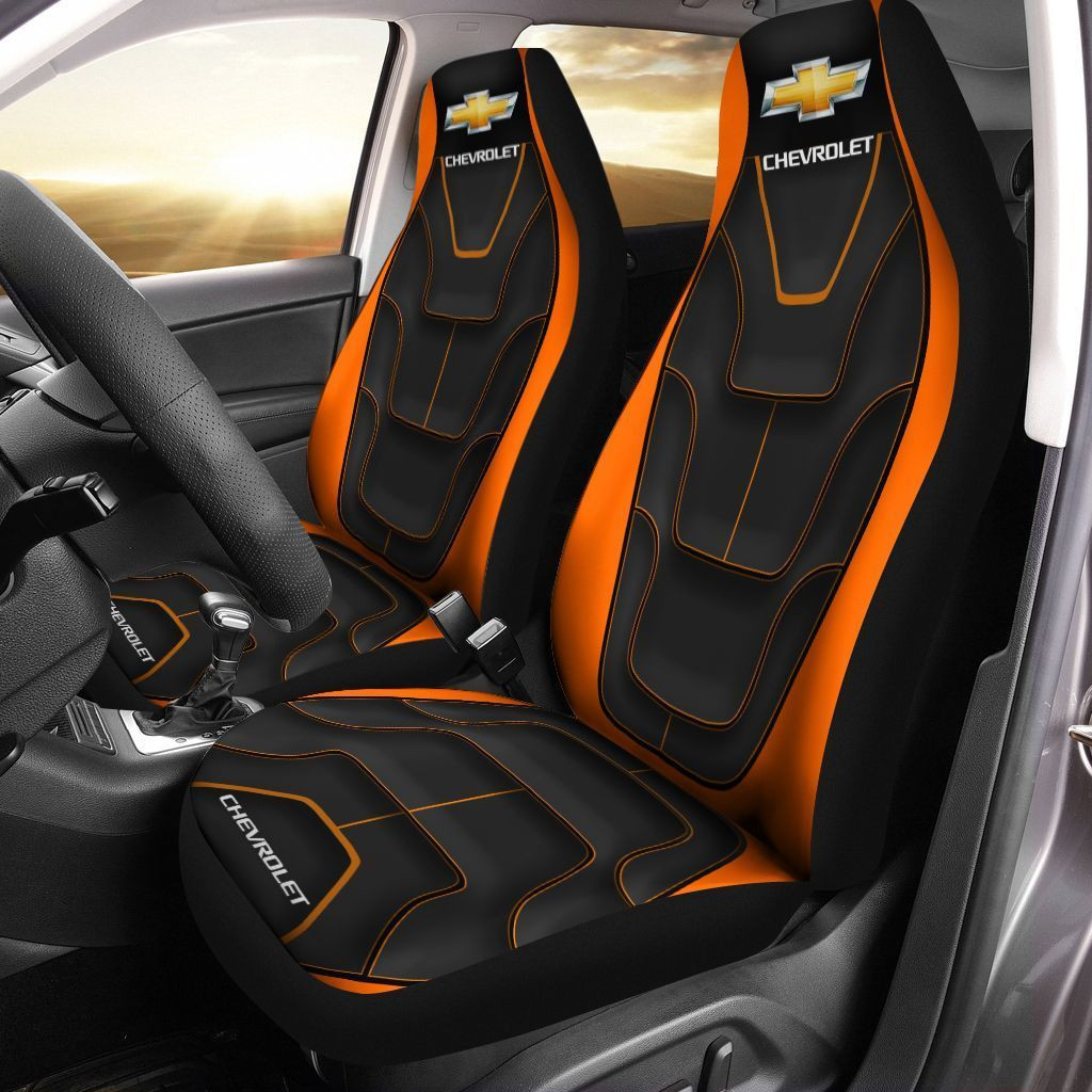Chevrolet tll Car Seat Cover (Set of 2) Ver 4 (Orange) 