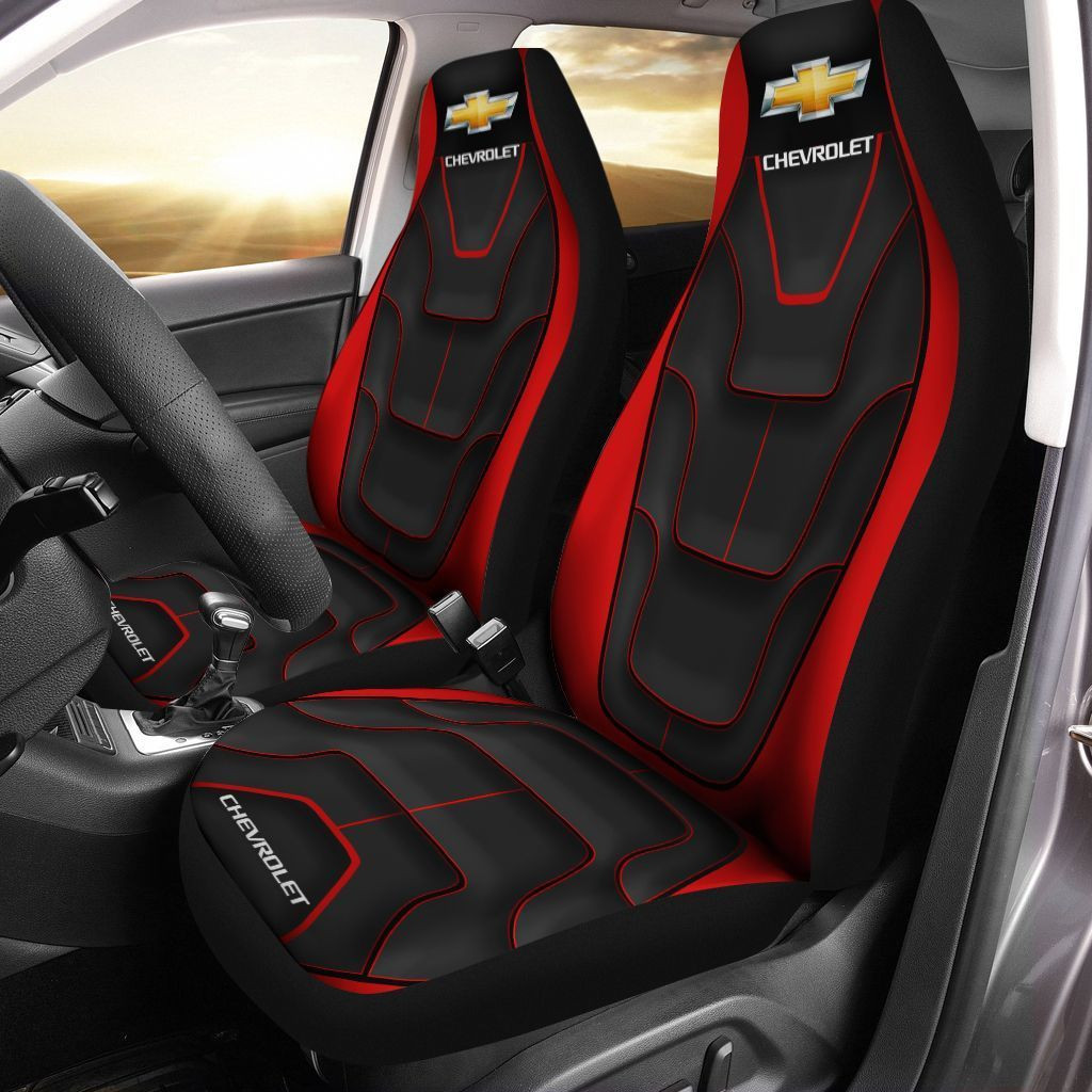 Chevrolet tll Car Seat Cover (Set of 2) Ver 4 (Red) 