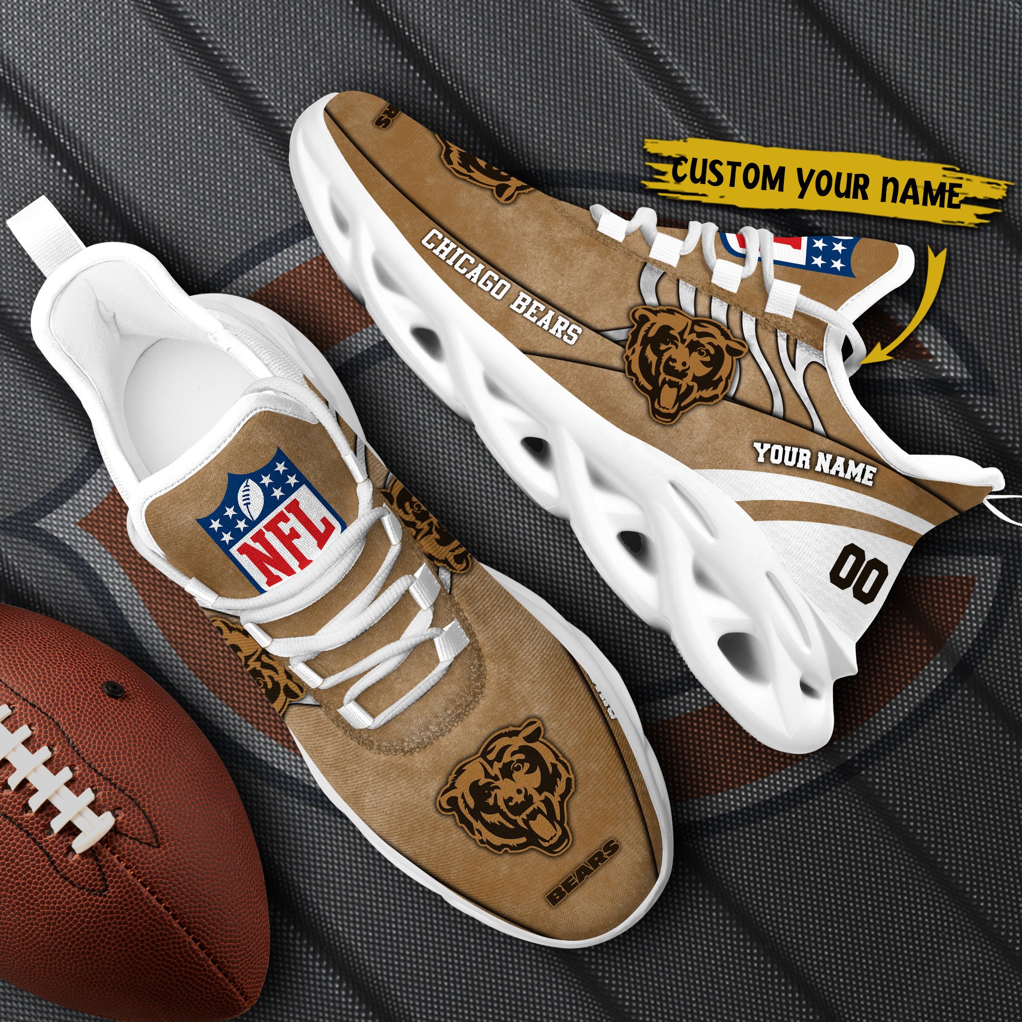 Chicago Bears Black Max Soul Shoes 2025 Versions Custom Your Name And Number 264