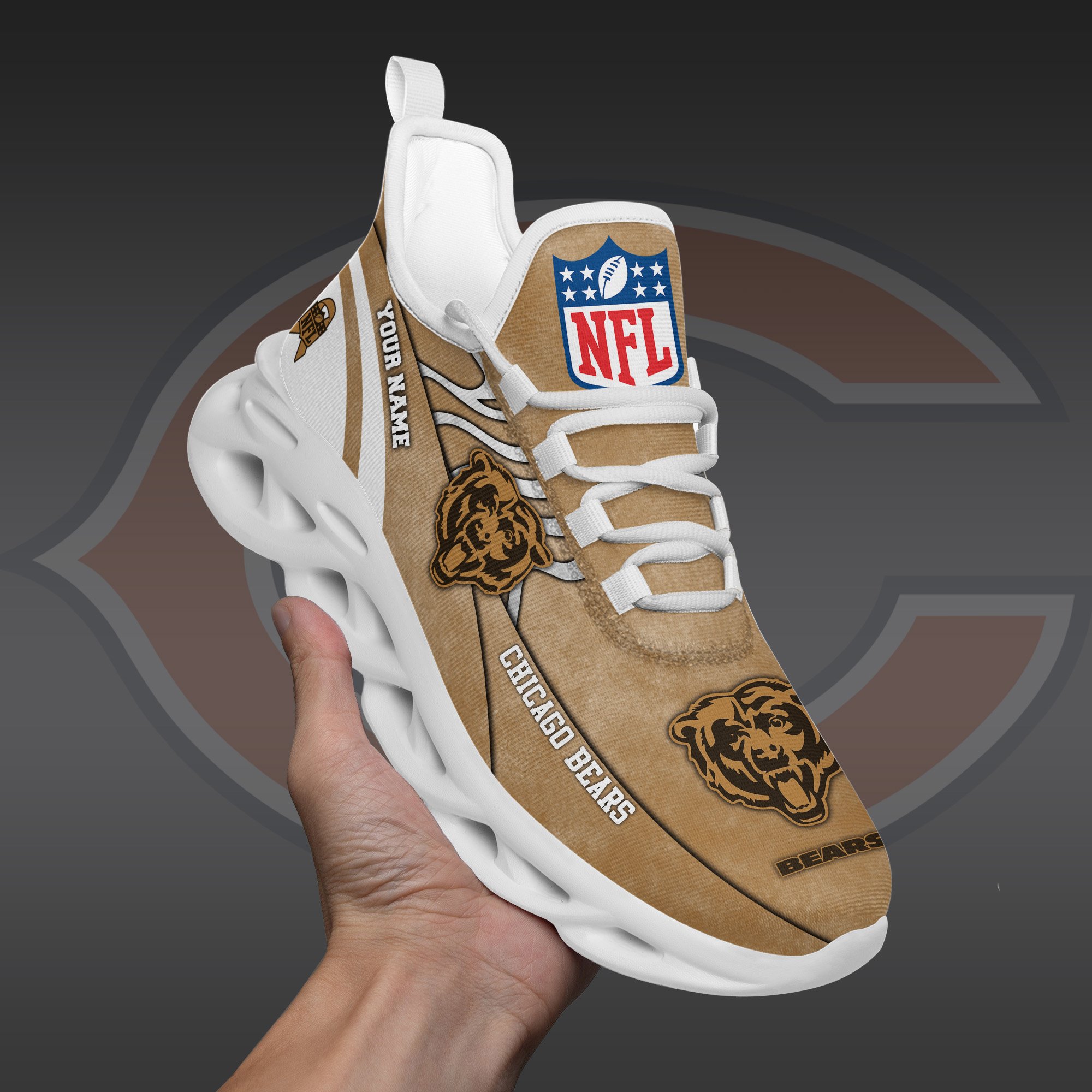 Chicago Bears Black Max Soul Shoes 2025 Versions Custom Your Name And Number 264