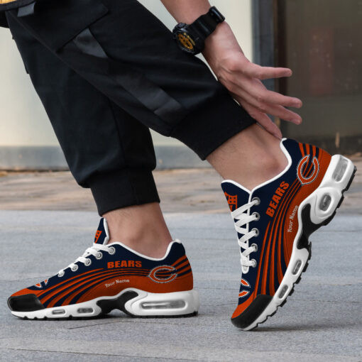 Chicago Bears Personalized Name Team Colors Wave Lines TN Air Max Shoes Air Cushion Sneakers