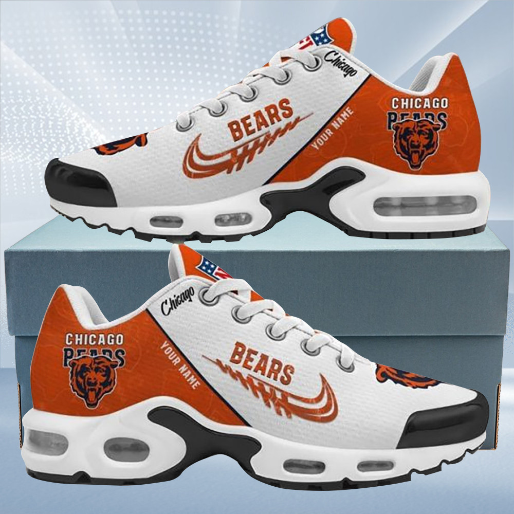 Chicago Bears Personalized Name Team Mix Colors Wing Logo TN Air Max Shoes Air Cushion Sneakers