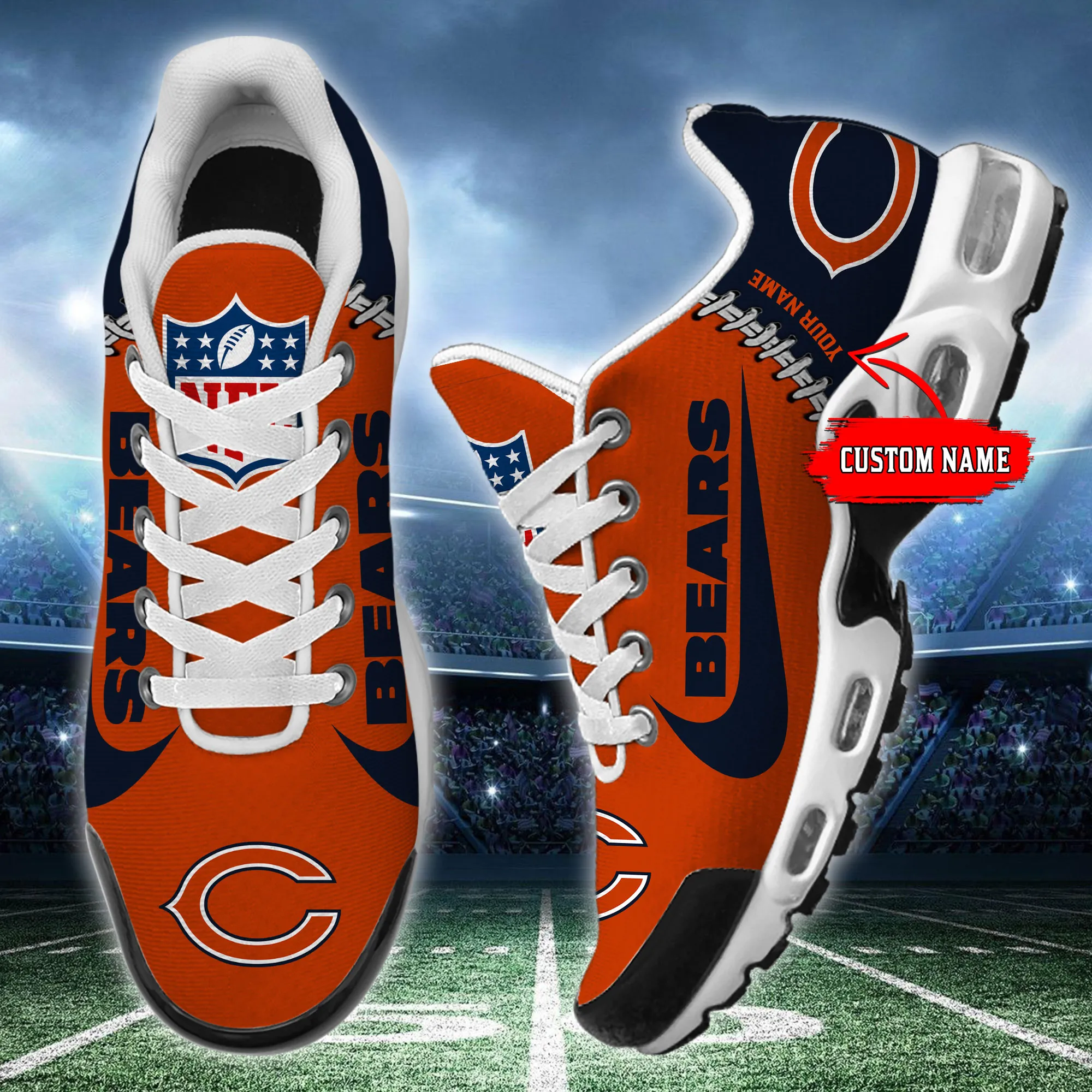 Chicago Bears Sport Team TN Air Max Shoes Air Cushion Sneakers 469IY-3128
