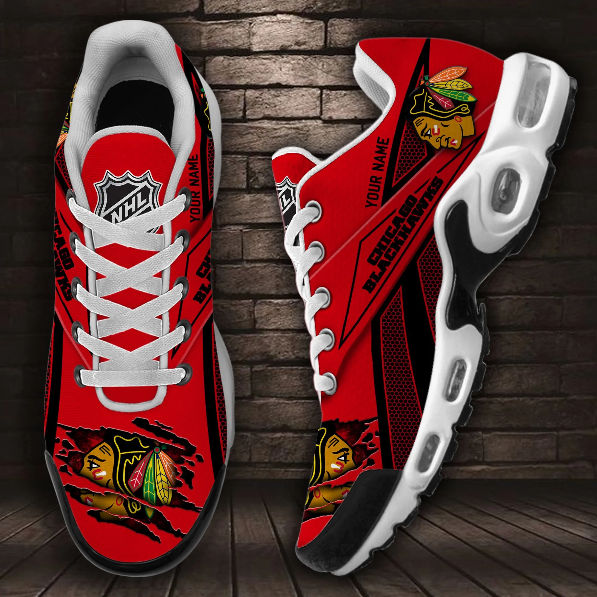 Chicago Blackhawks Sport Team TN Air Max Shoes Air Cushion Sneakers 493CD-2131