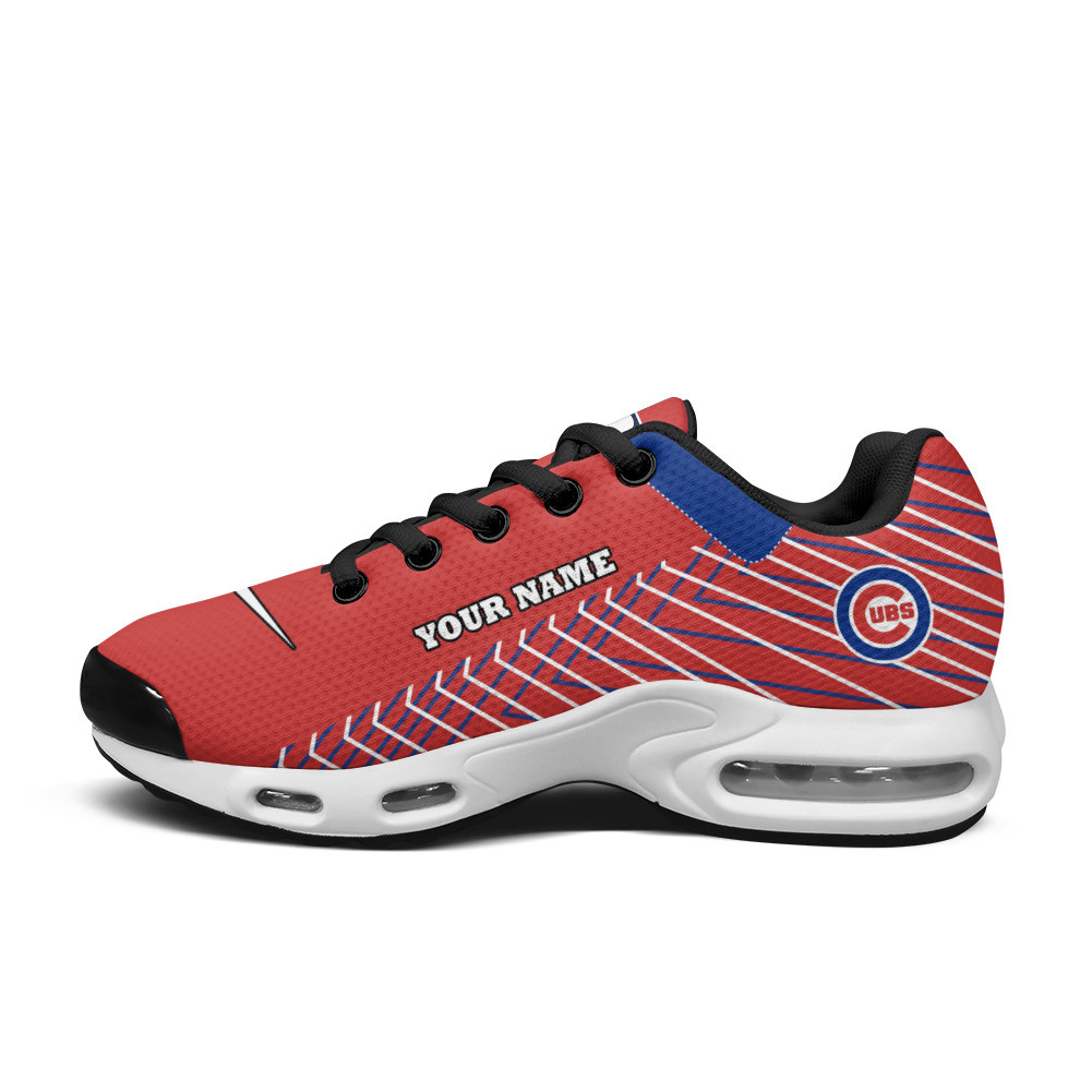 Chicago Cubs Personalized Name Team Colors Jagged Lines TN Air Max Shoes Air Cushion Sneakers
