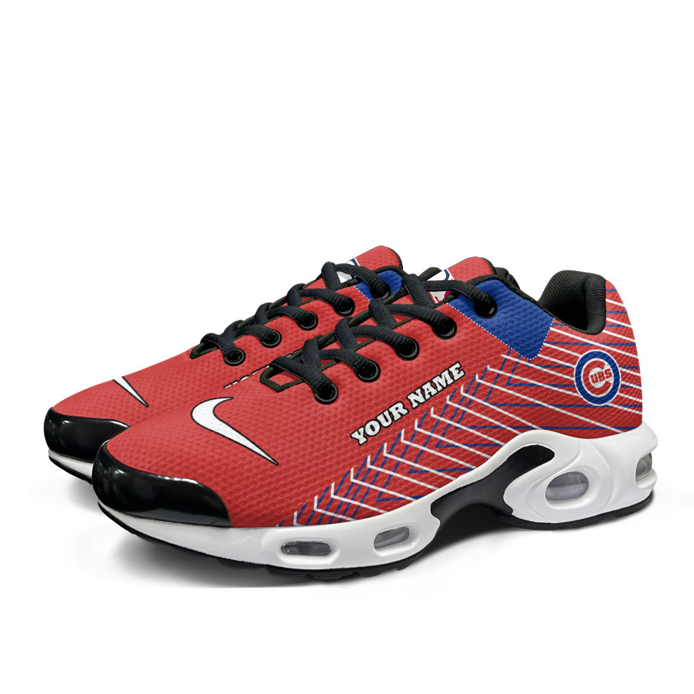 Chicago Cubs Personalized Name Team Colors Jagged Lines TN Air Max Shoes Air Cushion Sneakers