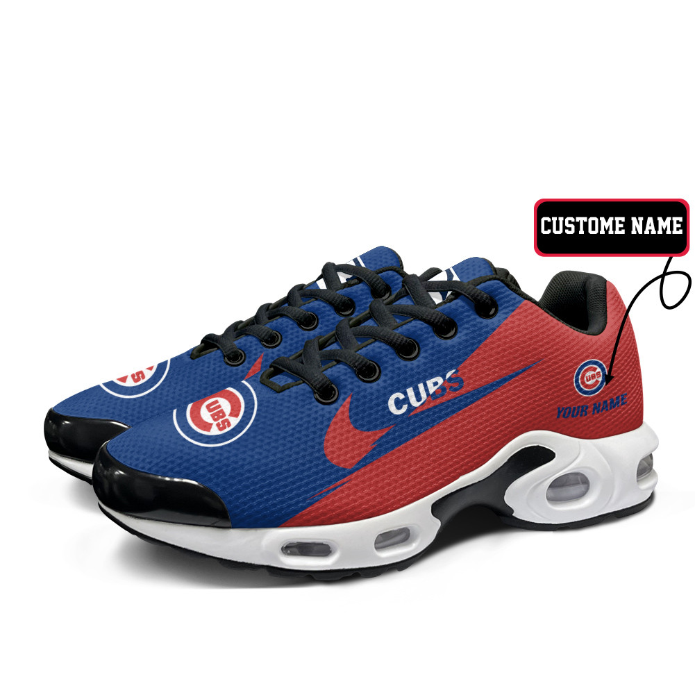 Chicago Cubs Personalized Name Team Logo Wings Of God Pattern TN Air Max Shoes Air Cushion Sneakers