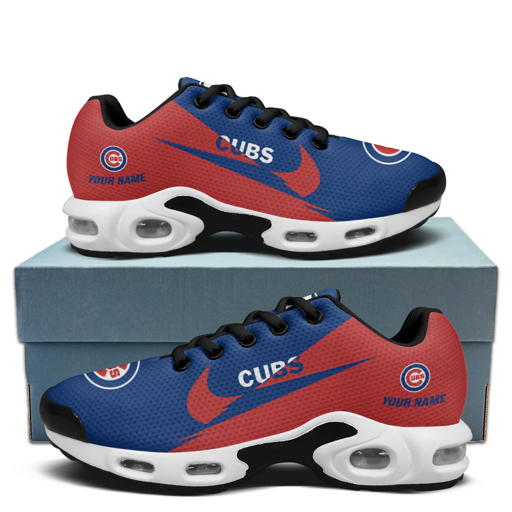 Chicago Cubs Personalized Name Team Logo Wings Of God Pattern TN Air Max Shoes Air Cushion Sneakers
