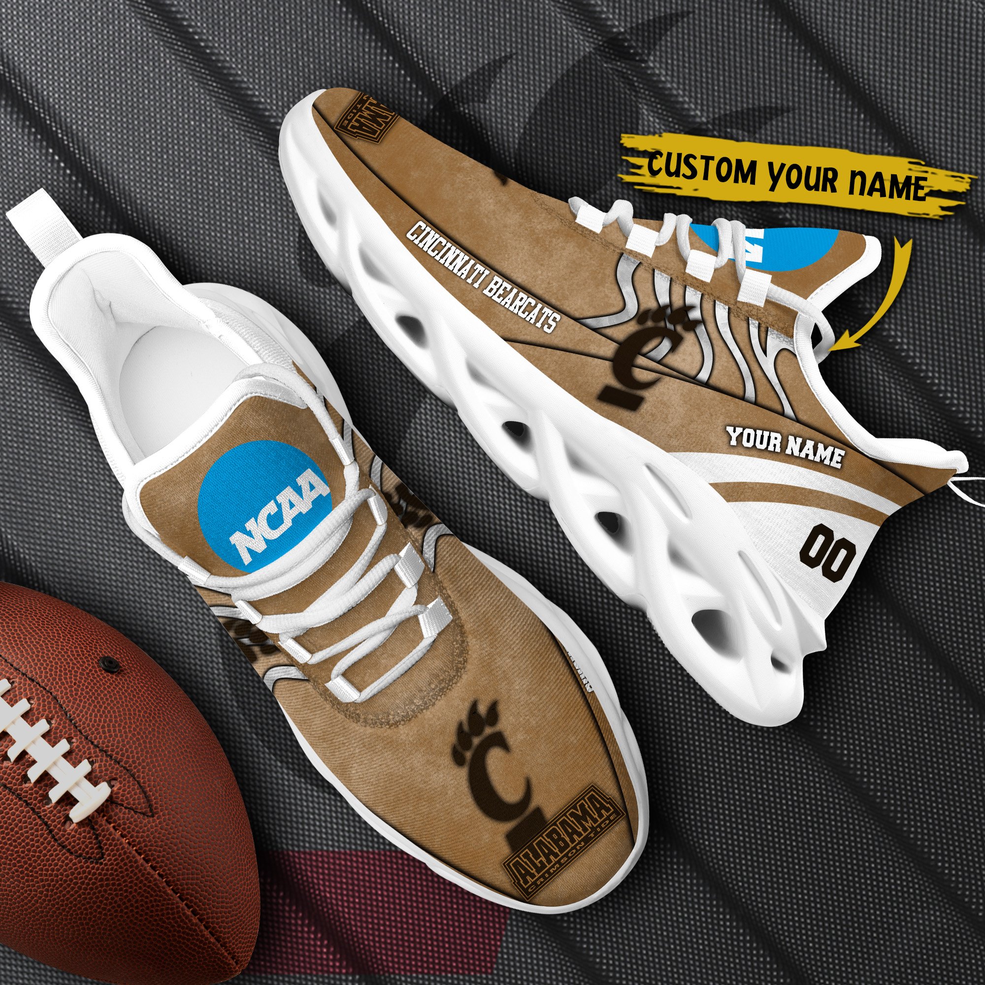Cincinnati Bearcats Black Max Soul Shoes 2025 Versions Custom Your Name And Number 312