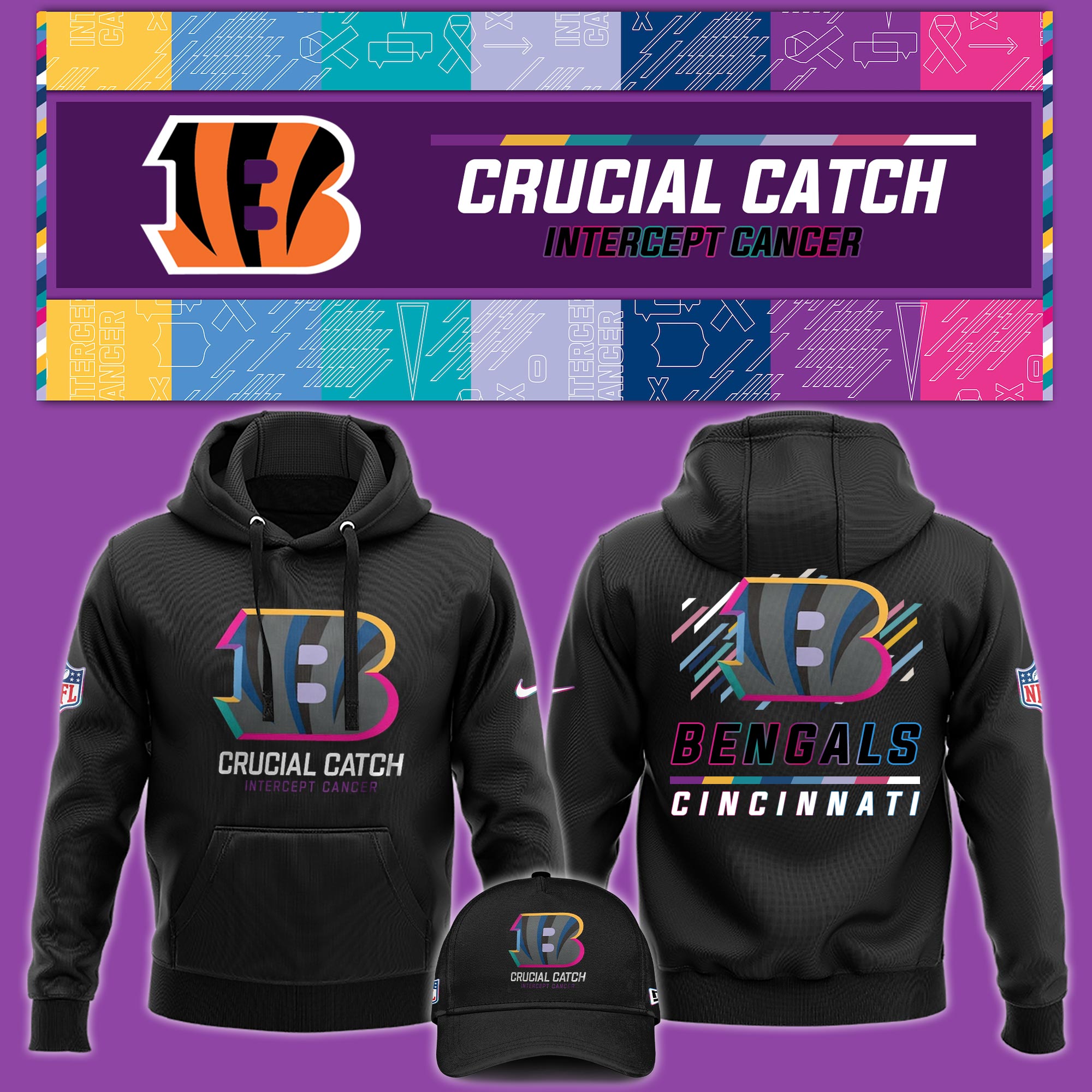 Cincinnati Bengal Crucial Catch Hoodie 