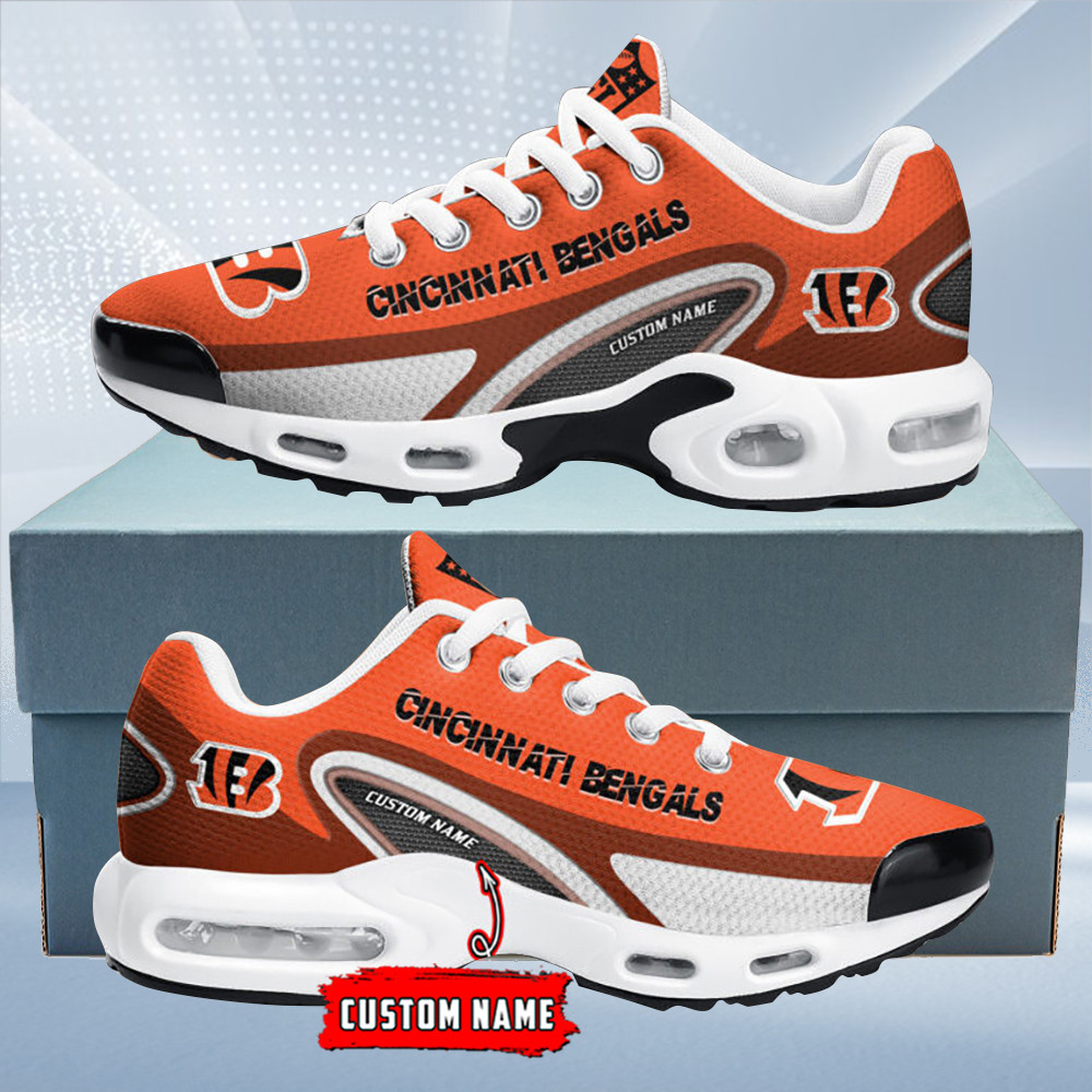 Cincinnati Bengals Personalized Name Team Logo Mix Colors Oval Line TN Air Max Shoes Air Cushion Sneakers