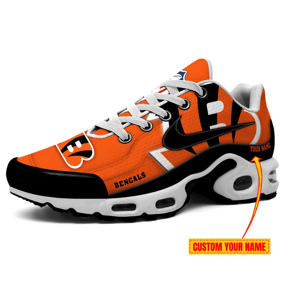 Cincinnati Bengals Personalized Name Team Mix Colors V1 TN Air Max Shoes Air Cushion Sneakers