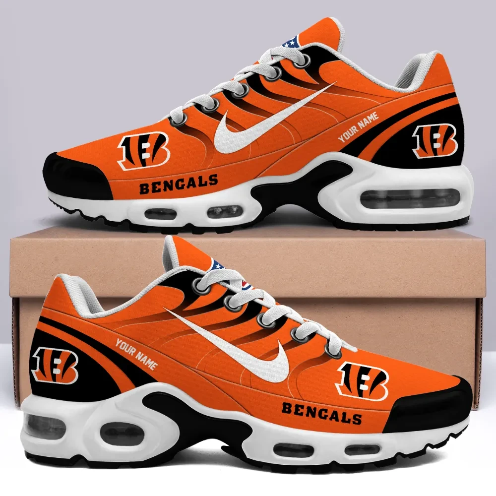 Cincinnati Bengals Personalized Name Team Mix Colors V3 TN Air Max Shoes Air Cushion Sneakers