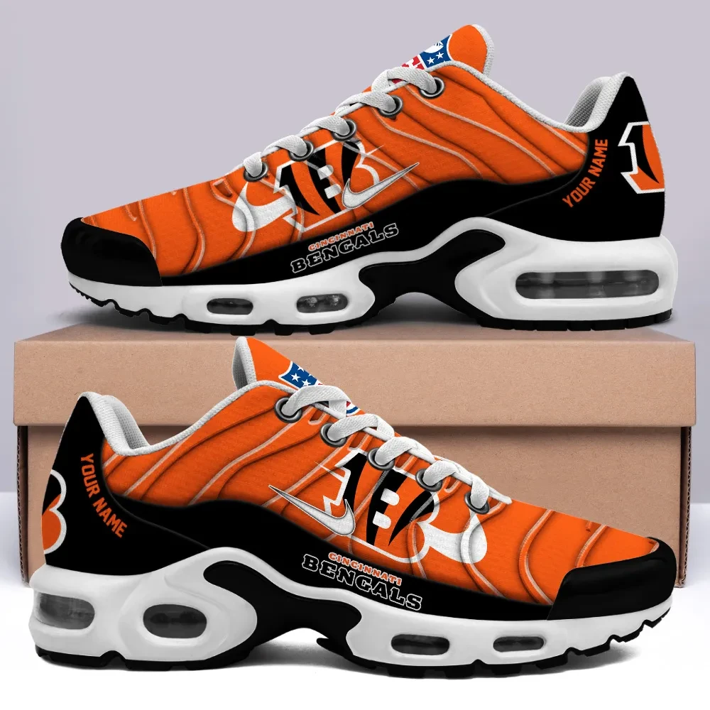Cincinnati Bengals Personalized Name Team Mix Colors V4 TN Air Max Shoes Air Cushion Sneakers
