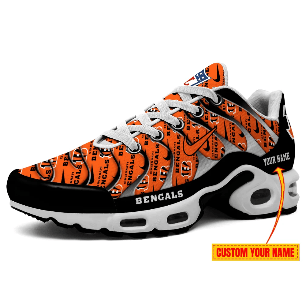 Cincinnati Bengals Personalized Name Team Mix Colors V5 TN Air Max Shoes Air Cushion Sneakers