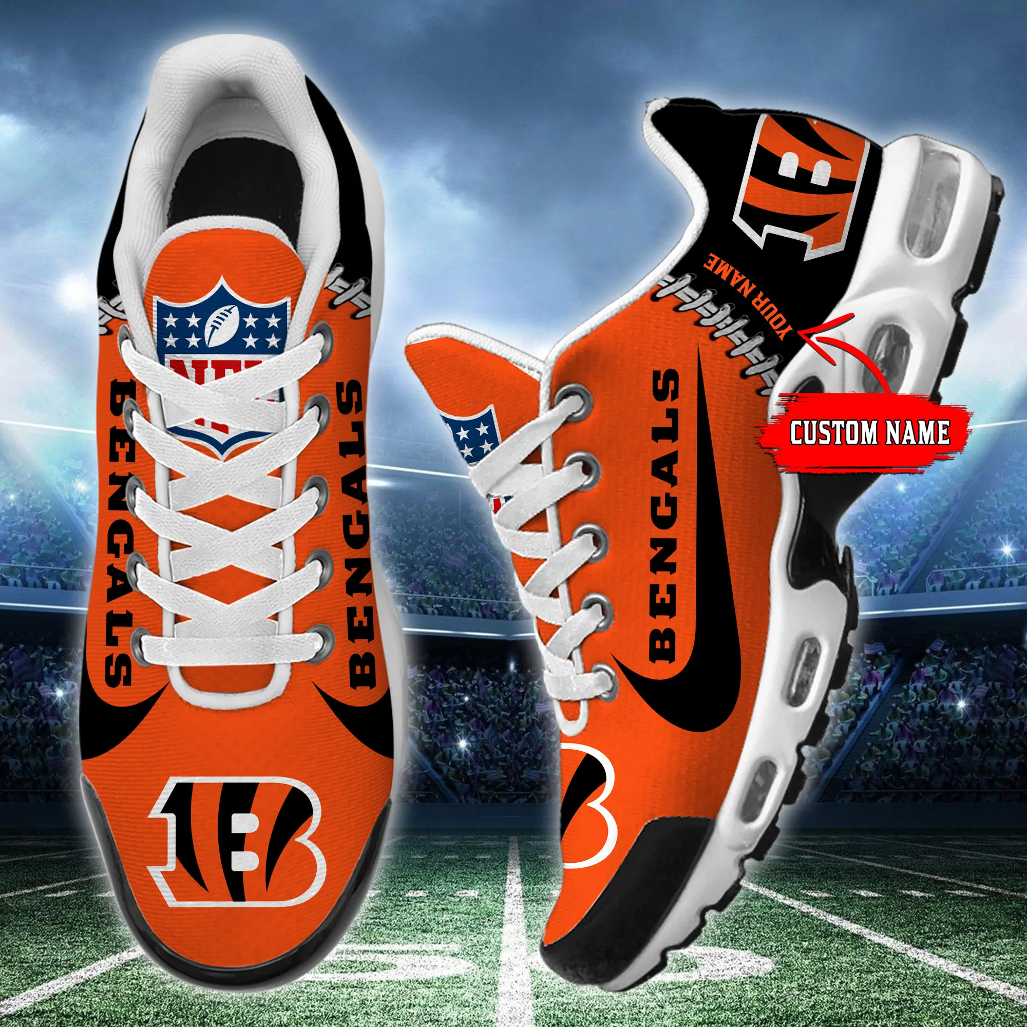 Cincinnati Bengals Sport Team TN Air Max Shoes Air Cushion Sneakers 262ZR-2047
