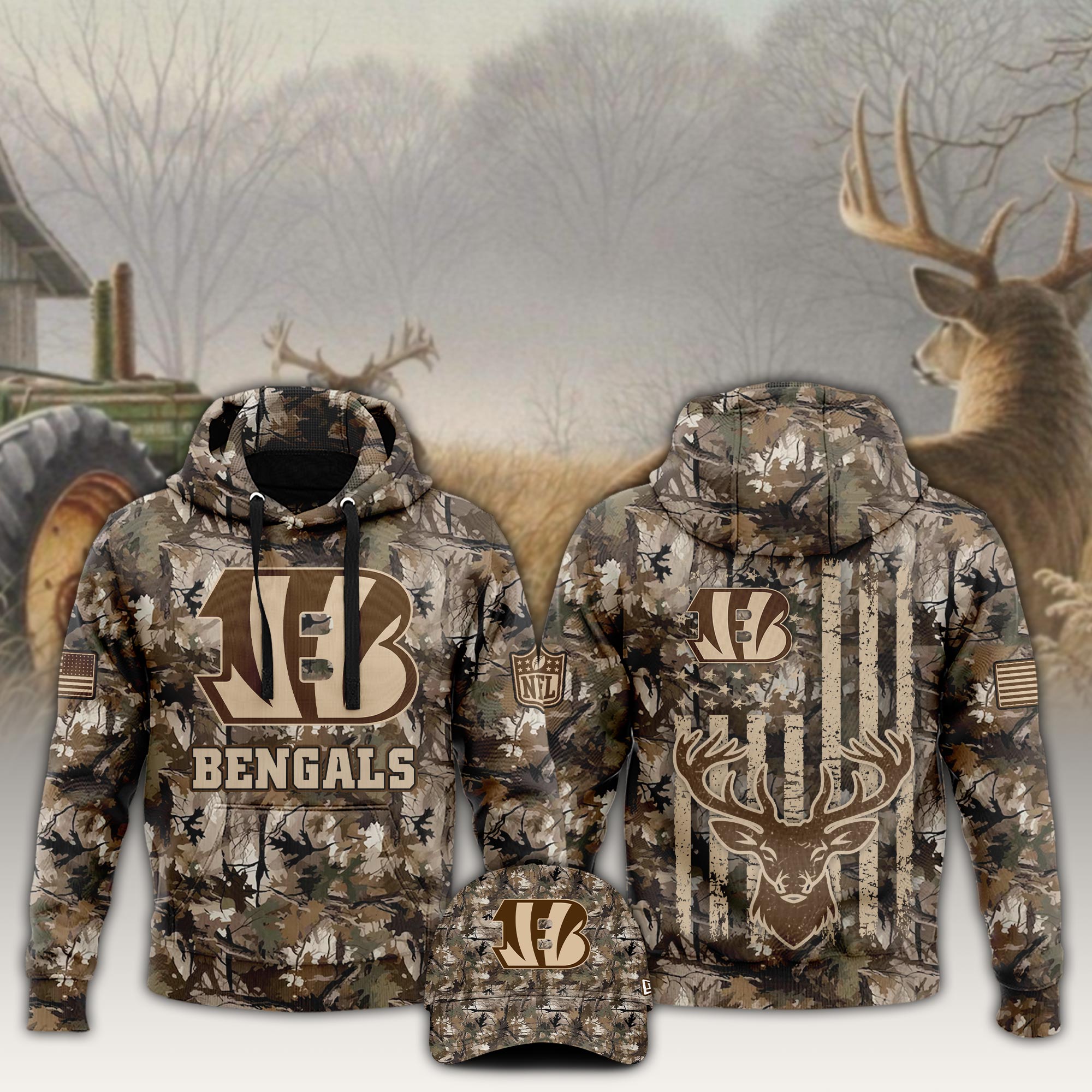 Cincinnati Bengals x Hunting  Hoodie  s V4 