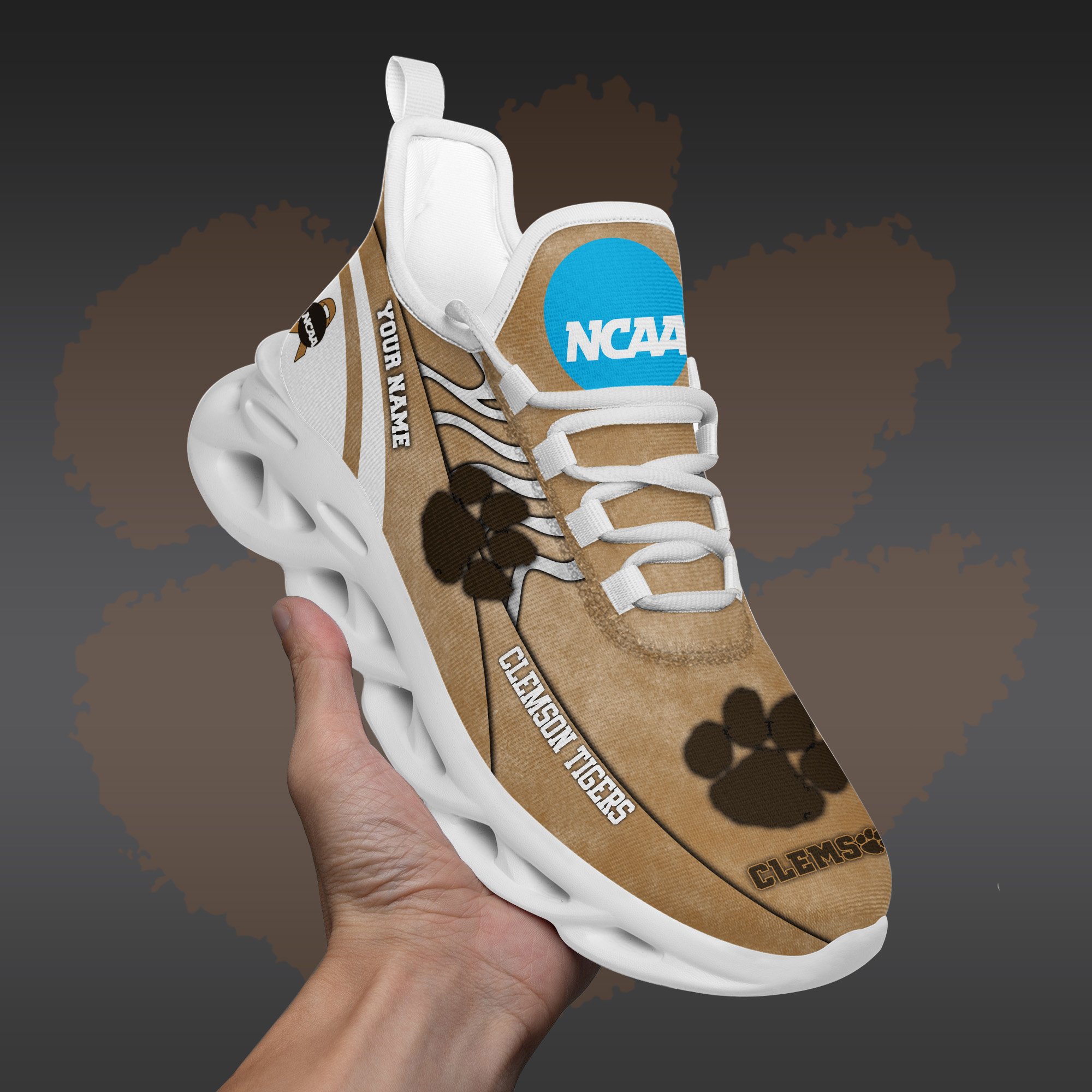 Clemson Tigers Black Max Soul Shoes 2025 Versions Custom Your Name And Number 312