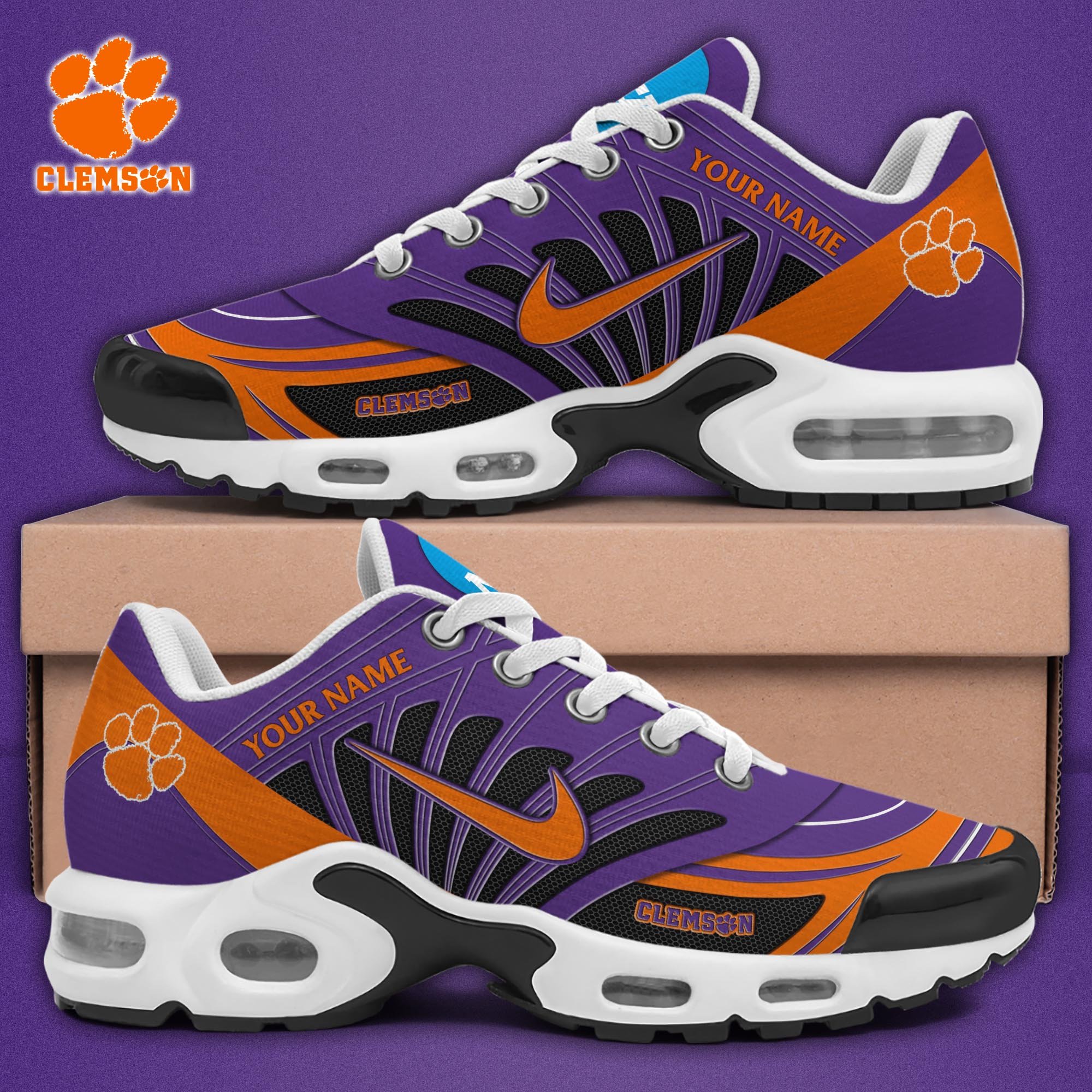 Clemson Tigers TN Shoes 2025 Version Custom Name 