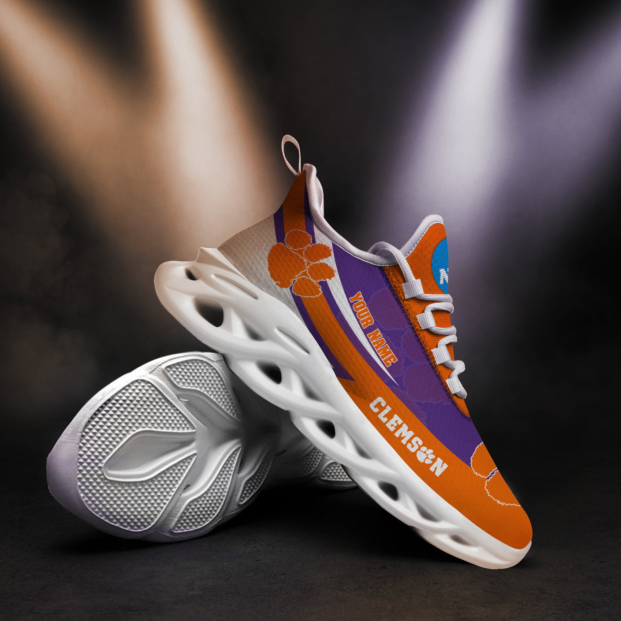Clemson Tigers White Max Soul Shoes 2025 Versions Custom Your Name, Sports Gift For Fan PH019
